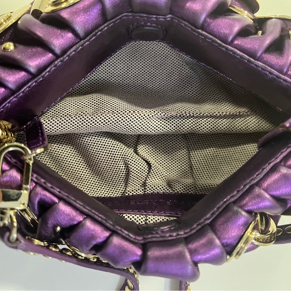 Diane von Furstenberg purple clutch w/attachable straps and dust bag. - Picture 4 of 11